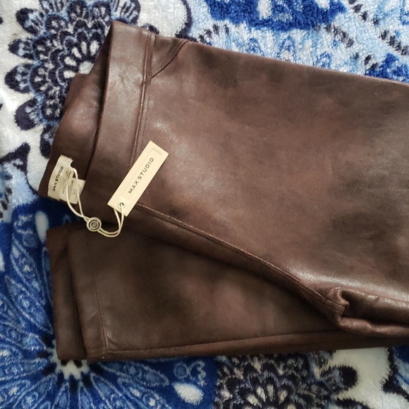 MAX STUDIO faux-leather leggings - Picture 2 of 9